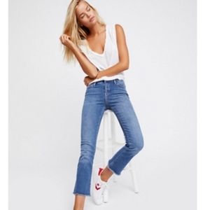 Free People Skinny Straight Leg Cropped Jeans